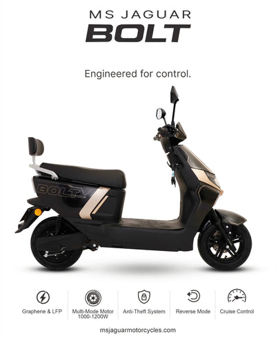 MS Jaguar Bolt electric scooter black Pakistan front view
