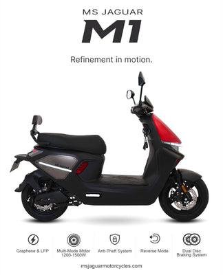 MS Jaguar M1 electric scooter crimson black Pakistan front view