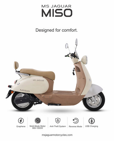 MS Jaguar Miso electric scooter white Pakistan front view