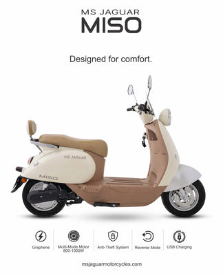 MS Jaguar Miso electric scooter white Pakistan front view